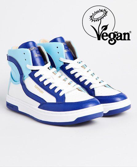 Women's Vegan Basket Lux Trainers Dark Blue / Fluro Blue/Navy/White - Size: 7