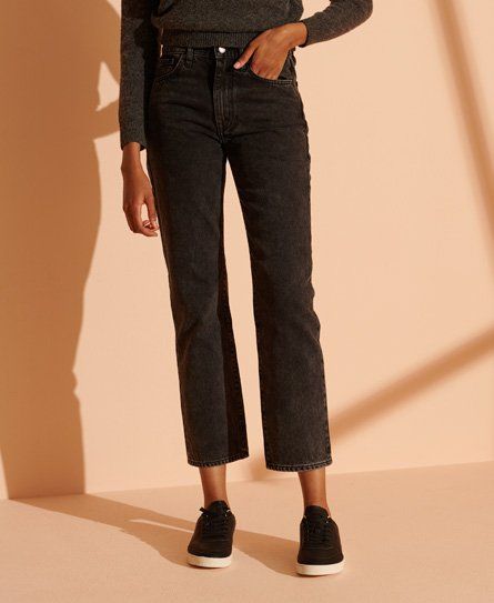 Women's High Rise Straight Jeans Black / Wolcott Black Stone - Size: 24/30
