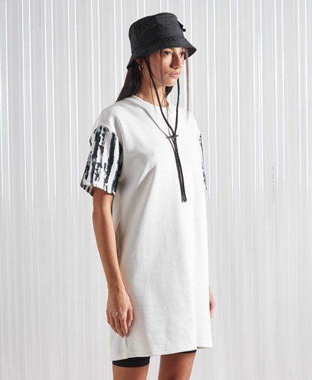 Women's Sdx Limited Edition Sdx Heavy T-Shirt Dress White / White Print - Size: XS/S