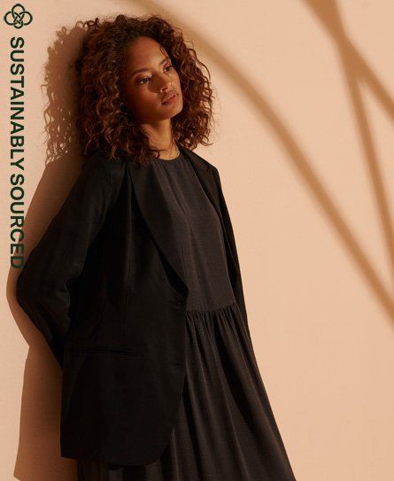 Women's Cult Studios Tencel Blazer Black - Size: 10