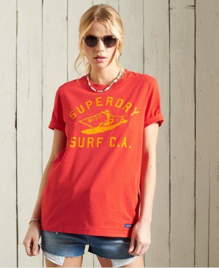 Women's Cali Surf Classic T-Shirt Red / Apple Red - Size: 12