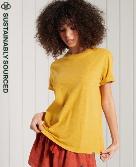 Women's Organic Cotton Essential T-Shirt Orange / Utah Peach Marl - Size: 14