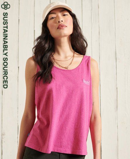 Women's Organic Cotton Classic Vest Pink / Magenta Marl - Size: 14