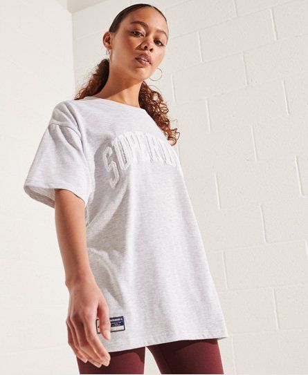 Women's Varsity Arch Mono T-Shirt Light Grey / Ice Marl - Size: 10