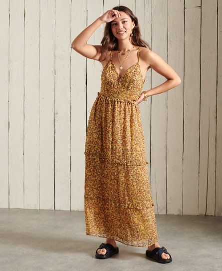 Women's Margaux Maxi Dress Gold / Autumn Ditsy Gold - Size: 16