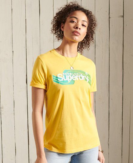 Women's Core Logo Cali T-Shirt Yellow / Springs Yellow - Size: 14