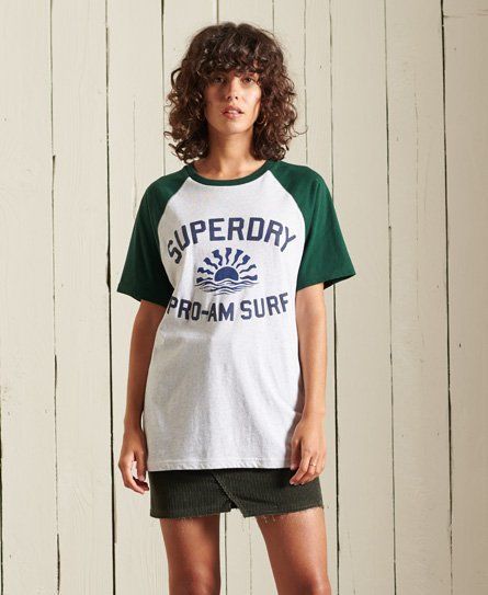 Women's Loose Fit Cali Baseball T-Shirt Light Grey / Ice Marl - Size: M