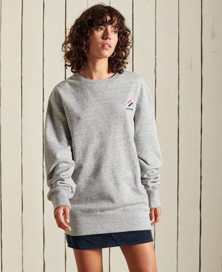 Women's Code Essential Loose Crew Sweatshirt Light Grey / Grey Slub Grindle - Size: L