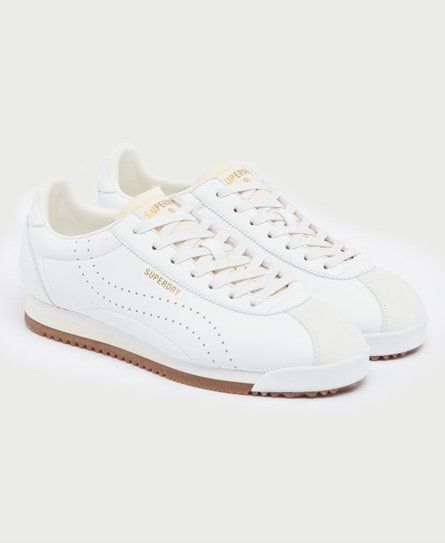 Women's Vegan Retro Track Sport Runner Shoes White - Size: 6