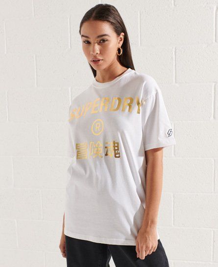 Women's Cooperate Logo Foil T-Shirt White / Optic - Size: 12
