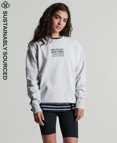 Women's Recycled City Crew Sweatshirt Light Grey / Flake Marl - Size: M/L