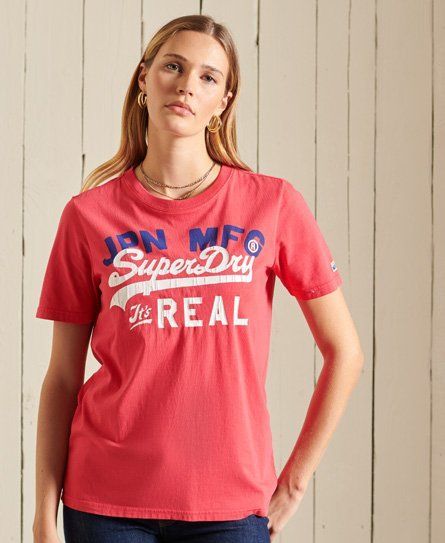 Women's Vintage Logo American Classic T-Shirt Red / Campus Red - Size: 10