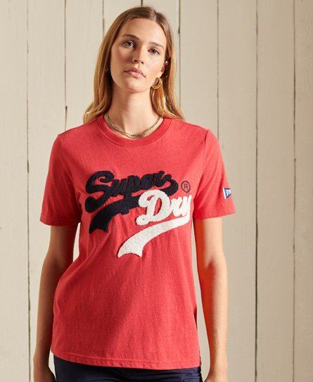 Women's Vintage Logo Source T-Shirt Red / Papaya Red Marl - Size: 12