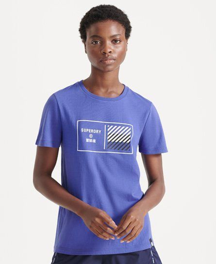Women's Sport Train Core Graphic T-Shirt Blue / Cobalt Blue - Size: 14