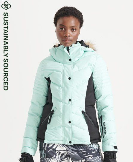 Women's Sport Snow Luxe Puffer Jacket Light Blue - Size: 10
