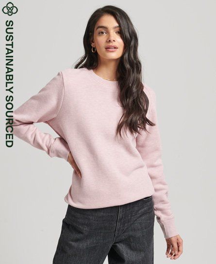 Women's Organic Cotton Vintage Logo Crew Sweatshirt Pink / Soft Pink Marl - Size: 10