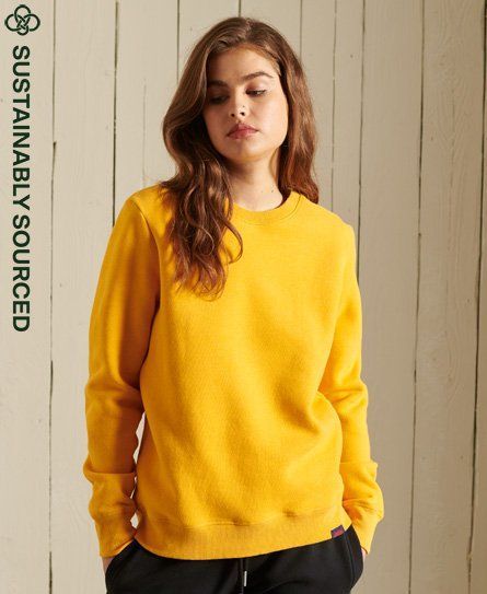 Women's Organic Cotton Vintage Logo Crew Sweatshirt Yellow / Turmeric Marl - Size: 16
