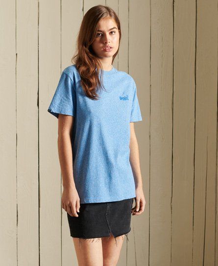 Women's Organic Cotton Loose Fit Vintage Logo T-Shirt Blue / Fresh Blue Grit - Size: S