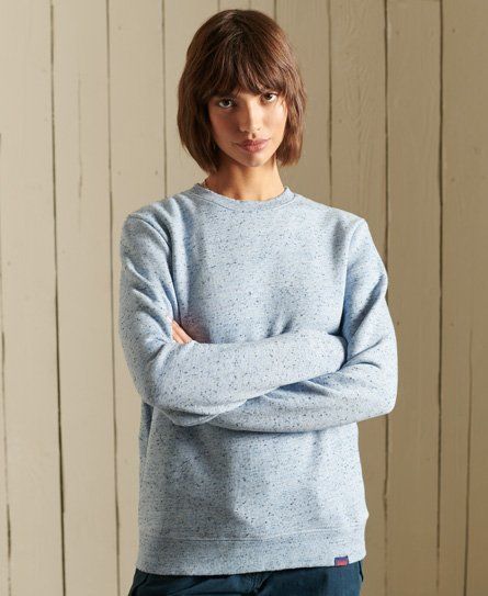 Women's Organic Cotton Vintage Logo Crew Sweatshirt Light Blue / LA Blue Marl - Size: 14