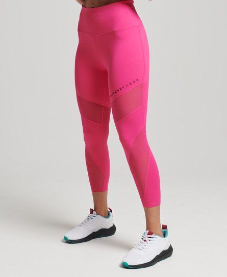 Women's Training Mesh 7/8 Leggings Pink / Raspberry Sorbet - Size: 12