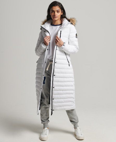 Women's Super Longline Fuji Coat White - Size: 10