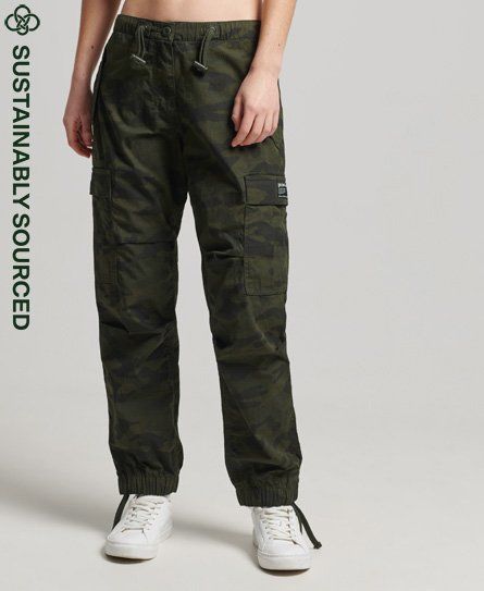 Women's Organic Cotton Parachute Grip Pants Green / Overdyed Camo - Size: 30/30