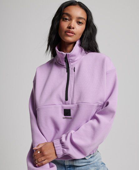 Women's Tech Batwing Half Zip Sweatshirt Purple / Mid Lilac - Size: 10