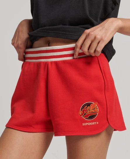 Women's Vintage Collegiate Shorts Red / Rebel Red - Size: 14