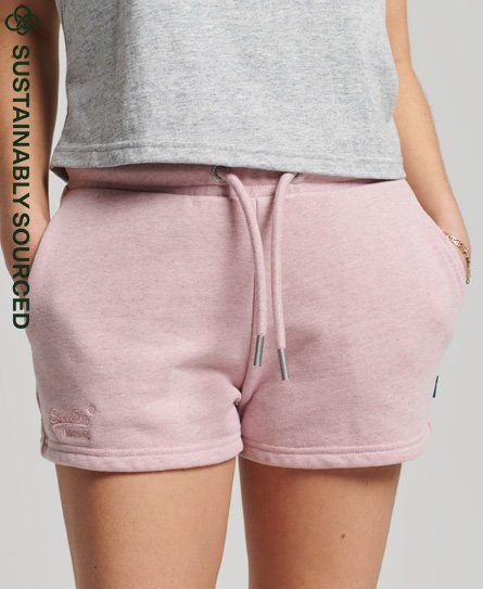 Women's Organic Cotton Vintage Logo Jersey Shorts Pink / LA Soft Pink Marl - Size: 14