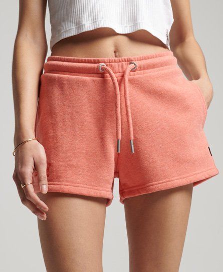 Women's Organic Cotton Vintage Logo Jersey Shorts Cream / LA Coral Marl - Size: 12