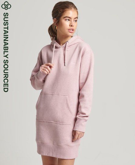 Women's Womens Pink Organic Cotton Vintage Logo Hoodie Dress, Size: 6