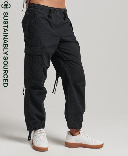 Women's Organic Cotton Parachute Grip Pants Black - Size: 32/30