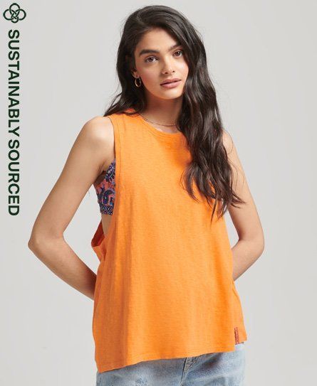 Women's Organic Cotton Vintage Surf Ranchero Vest Orange / Jaffa Orange - Size: 12