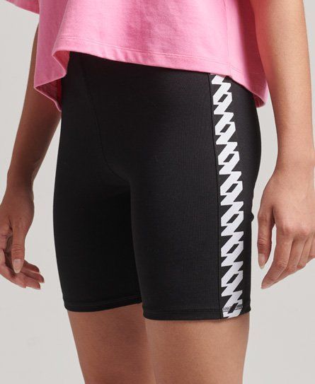 Women's Elastic Logo Cycle Shorts Black - Size: 12