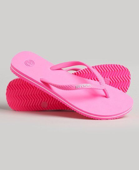 Women's Vintage Classic Flip Flops Pink / Fluro Pink - Size: M