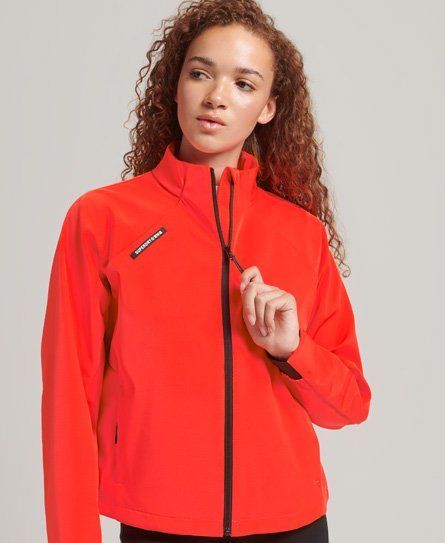 Women's Tech Softshell Track Jacket Cream / Hyper Fire Coral - Size: 12