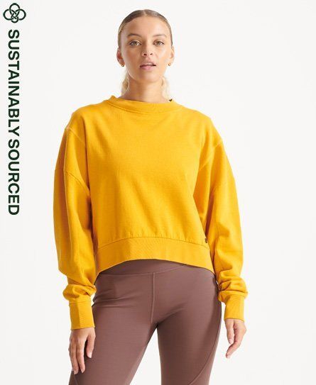 Women's Sport Organic Cotton Flex Batwing Crew Sweatshirt Yellow / Sunflower - Size: 10