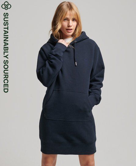 Women's Organic Cotton Vintage Logo Hoodie Dress Navy / Eclipse Navy - Size: 14
