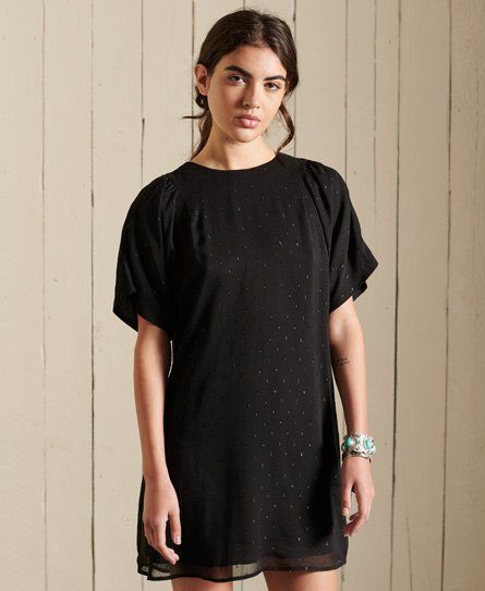 Women's T-Shirt Metallic Dress Dark Grey / Vintage Black - Size: 6