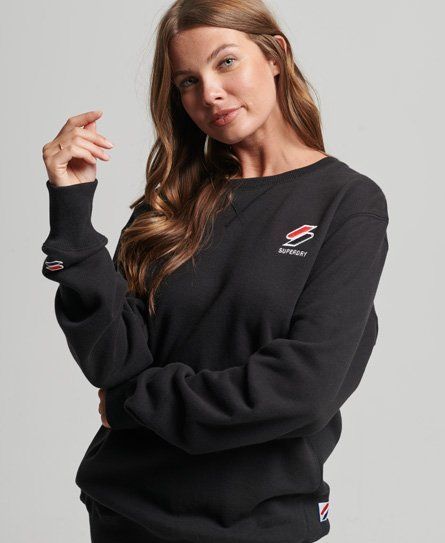 Women's Code Essential Loose Crew Sweatshirt Black - Size: S
