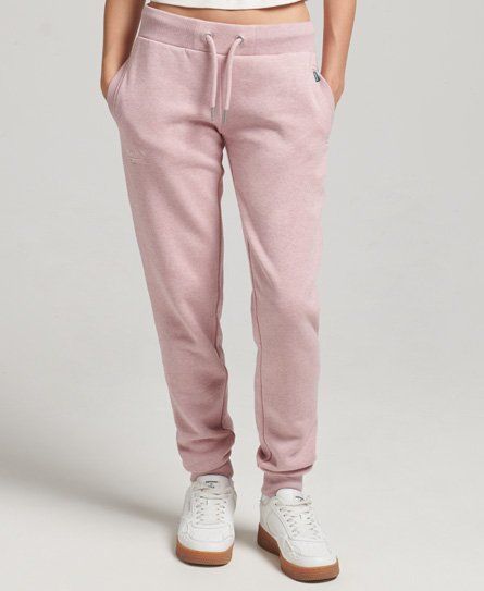 Women's Organic Cotton Essential Logo Joggers Pink / Soft Pink Marl - Size: 8