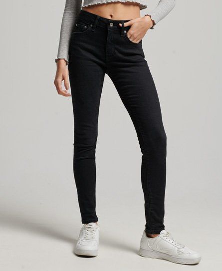 Women's Organic Cotton Vintage Mid Rise Skinny Jeans Black / Black Rinse - Size: 28/32