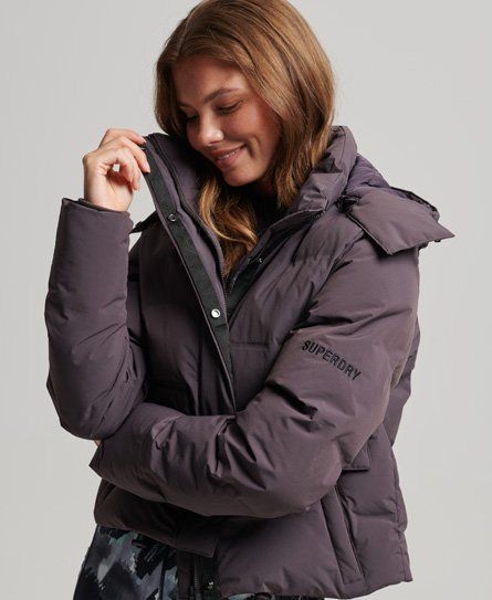 Women's Sport Train Boxy Puffer Jacket Grey / Shale - Size: 14