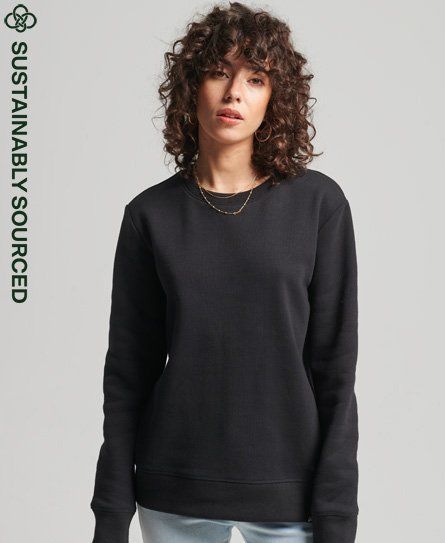 Women's Organic Cotton Vintage Crew Sweatshirt Black - Size: 12
