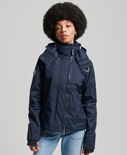 Women's Pop Zip Hooded Arctic SD-Windcheater Jacket Navy / Eclipse Navy/Ecru - Size: 8
