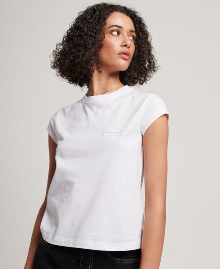 Women's Vintage Logo Cap Sleeve T-Shirt White / Optic - Size: 14