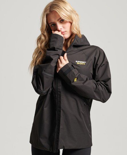 Women's Sport Waterproof Jacket Black - Size: 14