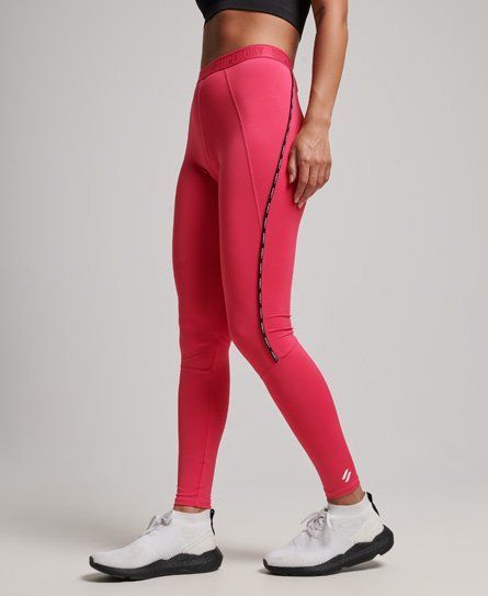 Women's Sport Train Branded Elastic Leggings Pink / Highland Berry - Size: 10