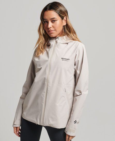 Women's Sport Waterproof Jacket Beige / Chateau Gray - Size: 8