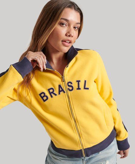 Women's Ringspun Football Brazil Track Top Yellow / Springs Yellow - Size: 12